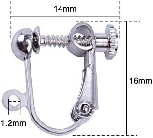 BronaGrand 24 Pieces Clip-on Earring Findings Components Screw Back Ear Wire Non Pierced Earring Converter with Loop for Jewelry Making, 4 Colors