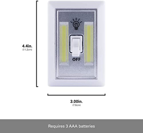 Lights by Night Wireless LED Light Switch, Battery Operated, 100 Lumens, Tap Light, Portable Light Switch, Wireless, Stick-On LED Lights, Under Cabinet, Closet, Basement and More, 39641