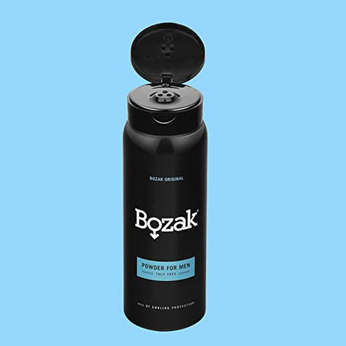 Bozak Cooling Body and Foot Powder for Men – Talc Free, Jock Itch Defense, Deodorant, Stops Chafing, Absorbs Sweat, and Keeps Skin Dry – with Menthol (4 oz.)