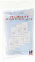 Jack Dempsey 340-687 Stamped Decorative Hand Towels (Set of 7), 15" x 30",Teapots of The Week, White