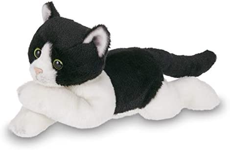 Bearington Lil' Domino Small Plush Stuffed Animal Black and White Tuxedo Cat, Kitten 8 inch