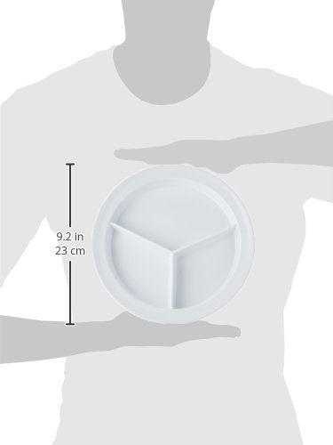 Sammons Preston Partitioned Scoop Dish, Melamine Divided Plate for Kids, Elderly, and Disabled, Divided Sections for Portion Control and Easy Scooping Walls for Limited Mobility, Adaptive Plate, Model:55502