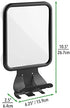 mDesign Large Modern Metal Suction Shaving Mirror Center for Bathroom Showers and Tubs - Holders for Shaving Cream and Razors - Matte Black