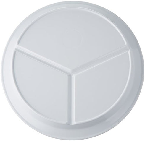 Sammons Preston Partitioned Scoop Dish, Melamine Divided Plate for Kids, Elderly, and Disabled, Divided Sections for Portion Control and Easy Scooping Walls for Limited Mobility, Adaptive Plate, Model:55502