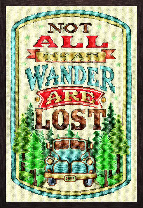 Design Works Crafts Inc. All That Wander, 8'' X 12' Counted Cross Stitch Kit, 8" by 12", Multicolor - 2900