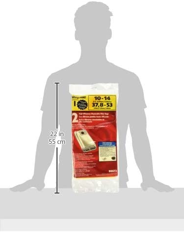 Shop-Vac 9067233, High-Efficiency Disposable Collection Filter Bags, Fits 10-14 Gallon Tanks, (2-Pack)