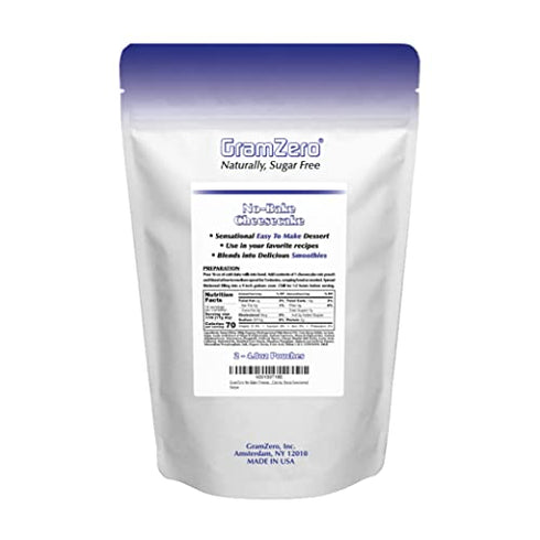 GramZero No-Bake Cheesecake Mix, Makes 2 Cheesecakes, No Sugar Added, Low Calorie, Stevia Sweetened