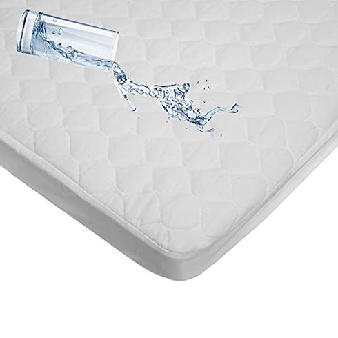 American Baby Company Waterproof Fitted Quilted Cotton Portable/Mini Crib Mattress Pad Cover, White, for Boys and Girls 24x38x5 Inch (Pack of 1)