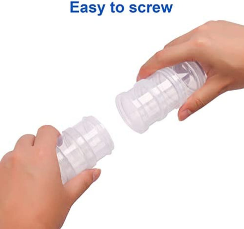 7 Day Pill Organizer Case Stackable Weekly Supplements Vitamins Pills Holder Dispenser Extra Clear Transparent with Label and One More Lids- Large