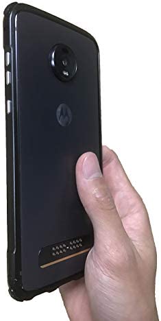 Moto Z4 Case,Aluminum Bumper Frame Cover Compatible with Moto Mods Moto Hasselblad True Zoom Camera 5g Mod Power Pack Battery Moto Style Shell Wireless Charger Slim Fit Motorola Moto Z4(Black)