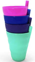 Klickpick Home Cereal Bowls with Straws and Kids Straw Cups - Set of 4 Bowls with Straws for Kids, and 4 Straw Cups for Kids BPA Free Dishwasher Safe Great for Kids and Toddlers