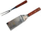 Sunrise Kitchen Supply Stainless Steel Turner Spatula & Meat Fork with Wood Handle (10.5" Fork + 6" x 3" Spatula)