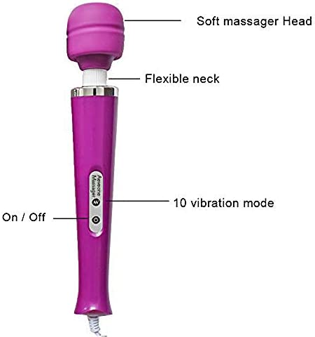 AEVEONE Wired Powerful Handheld Electric Massager, Strong Personal Vibration Magic Back Massage for Sports Recovery, Muscle Aches, Body Pain (Purple