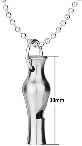 TI-EDC Emergency Safety Whistle Keychain Necklace Titanium Survival Rape Loud Whistle for Security Outdoor Hiking Camping Boating Hunting Fishing Men Women