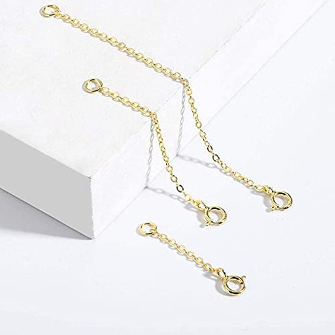 14K Gold Necklace Extender 925 Sterling Silver Chain Extension Necklace Bracelet Anklet Extender for Jewelry Making?1 2 3 inch?