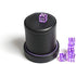 PU Leather Dice Cup Purple Velvet Lined Quiet Shaker with Lid Including 6 Purple Translucent Dice for Liars Dice Farkle Yahtzee Board Games