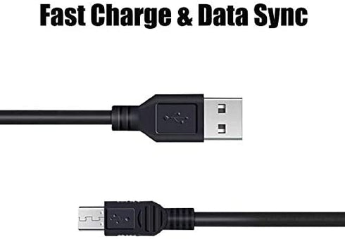 6.6Ft Charger Cable for PS3 Controller, 2Pack Long Mini USB Data Sync Transfer Charging Cord Compatible with Playstation 3, PS3 Slim, PS Move Controller