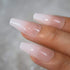 CoolNail Glossy Ombre Pink Nude White French Ballerina Coffin False Nail Gradient Natural Press on Ballet Fake Nails Tips Reusable Wear
