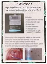 Airgoesin 2 Lighted Tonsil Stone Remove Tool, 10 Tips, Tonsillolith Pick + Case Oral Clean Longer Attachment