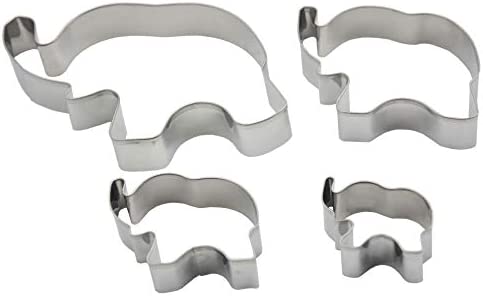 4 PCS Set Cute Elephant Shaped Stainless Steel Cake Fondant Cookie Mold Cutters