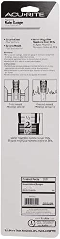AcuRite 5" Capacity Easy-to-Read Magnifying Acrylic, Blue (00850A2) Rain Gauge
