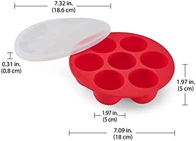 Instant Pot - 5252242 Instant Pot Official Silicone Egg Bites Pan with Lid, Compatible with 6-quart and 8-quart cookers, Red