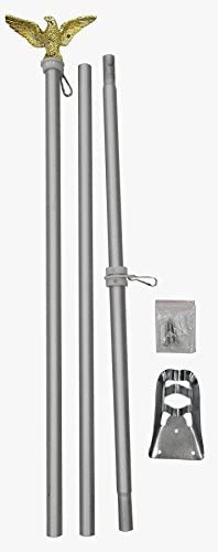 Flags Importer POL-ALUMEAGLE6 Flag Pole, 6ft, Silver