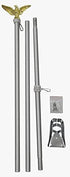 Flags Importer POL-ALUMEAGLE6 Flag Pole, 6ft, Silver