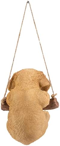 Hi Line 87704-I Hanging Golden Retriever Puppy Outdoor Figurine, Tan Brown