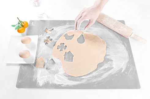 Super Kitchen Extra Large Multipurpose Silicone Nonstick Baking Mat, Pastry Mat, Heat Resistant Nonskid Table Mat, Countertop Protector, 23.4'' By 15.6''( Cool Gray )