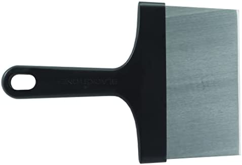Blackstone 5061 Griddle Heavy Duty Flat Top BBQ Grill Scraper for Cleaning – Stainless Steel Metal Construction with Long Handle – Multipurpose Kitchen Food Scraper & Chopper Accessories, Black
