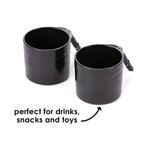 Diono Car Seat Cup Holders For Radian, Everett And Rainier Car Seats, Pack Of 2 Cup Holders, Black