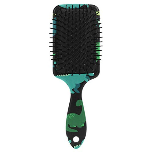Cute Seamless Pattern With Dinosaurs Hair Brush Plastic Detangling Brushes Natural Detangler Paddle Hairbrush for Women Men Stimulate Scalp Help Growth Add Hair Shine