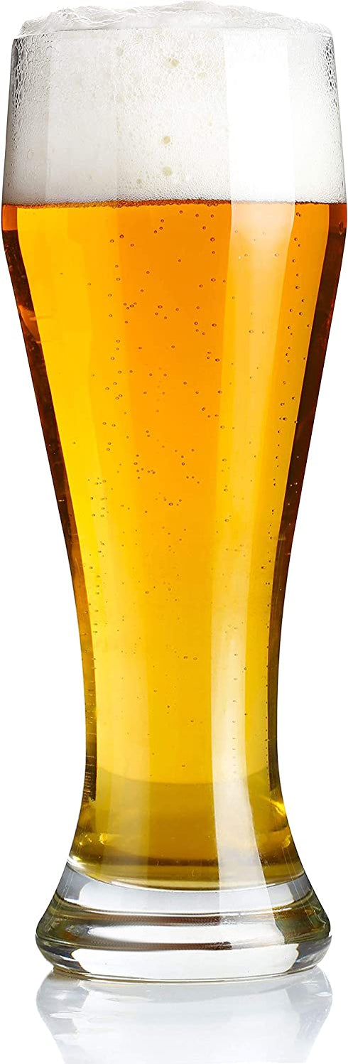 Circleware Ale House Pilsner Beer Glasses Set of 4 Home & Kitchen Drinking Highball Glassware for Water, Wine, Juice, Bar Liquor Decor Beverage, 19 oz,