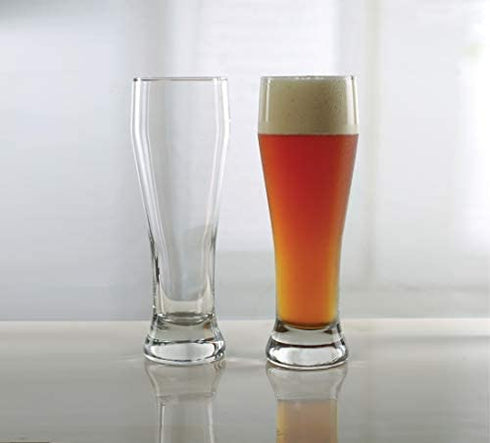 Circleware Ale House Pilsner Beer Glasses Set of 4 Home & Kitchen Drinking Highball Glassware for Water, Wine, Juice, Bar Liquor Decor Beverage, 19 oz,