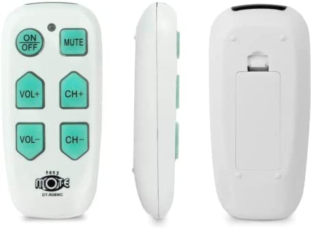 Universal Big Button TV Remote - EasyMote | Backlit, Easy Use, Smart, Learning Television & Cable Box Controller, Perfect for Assisted Living Elderly Care. White TV Remote Control