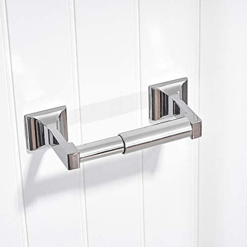 Universal Plastic Spring Loaded Toilet Paper Roll Holder Replacement , Chrome (1, Chrome)