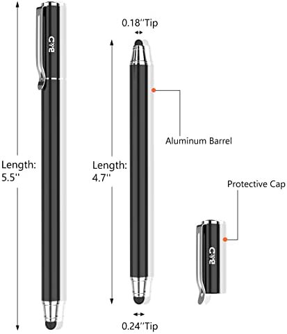 Bargains Depot 2-in-1 Stylus Touch Screen Pen for iPhone, Ipad, iPod, Tablet, Galaxy and More with 20Pcs Rubber Tips (Black)