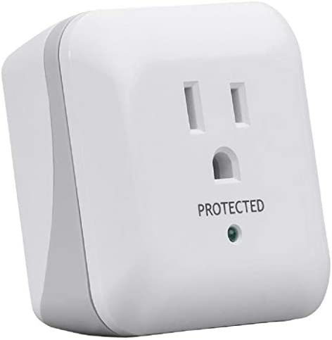 Monoprice Power & Surge - White | 1 Outlet Surge Protector with End of Service Alarm, 900 Joules 15A / 125V / 1875W, 10dB to 60dB