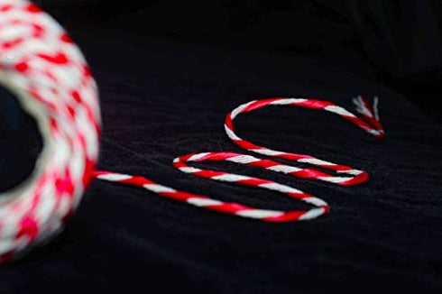 Cotton Bakers Twine Red & White, 1312 Feet/400 m Packing String Durable Rope Perfect for Ribbon, Decoration, Tying Cake, Pastry Boxes, DIY Crafts, Gift Wrapping, Art and Craft