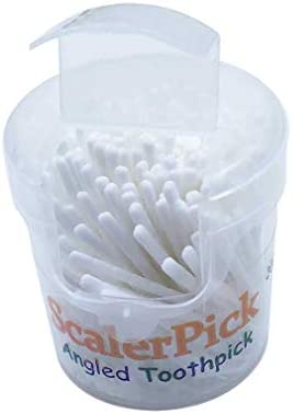 Angled toothpick Scalerpick White Plastic Household Teeth Cleaning Curved Hook 2 Bottle 400pieces
