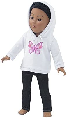 Emily Rose 18 Inch Doll Clothes Accessories Gift Set for Kids Girls | Hooded Sweatshirt Basics 18" Doll Outfit with Black Stretch Jeans | Gift Boxed! | Fits Most 18" Dolls