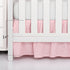 TILLYOU Crib Bed Skirt Dust Ruffle, 100% Natural Cotton, Nursery Crib Bedding Accessory Toddler Bedskirt for Baby Boys Girls, 14" Drop, Light Pink