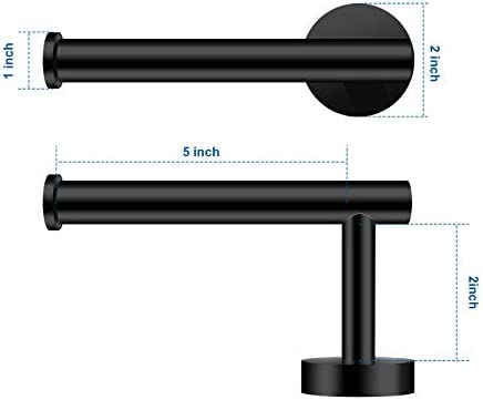 Kulemax Matte Black Toilet Paper Holder, Premium Bathroom Toilet Paper Holder Wall Mount, Stainless Steel Tissue Roll Holder for Bathroom Kitchen Washroom, 5 Inch SUS 304 Toilet Paper Roll Holder