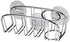 Spectrum Diversified Contempo Sponge & Brush Modern Sponge Holder & Kitchen Organizer, Vertical Scrub Brush Holder, Secure Suction Seals to Kitchen Sinks, 1 EA, Chrome