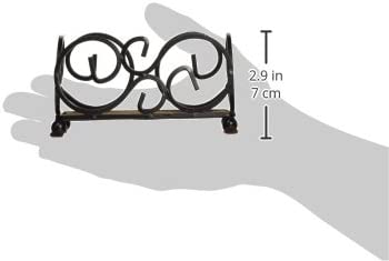 Thirstystone Dark Iron Upright Scroll Coaster Holder, Dark Walnut