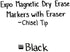 EXPO Magnetic Dry Erase Markers with Eraser, Chisel Tip, Black, 4-Count