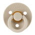 Itzy Ritzy Natural Rubber Pacifiers, Set of 2 – Natural Rubber Newborn Pacifiers with Cherry-Shaped Nipple & Large Air Holes for Added Safety; Set of 2 in Coconut & Toast, Ages 0 – 6 Months