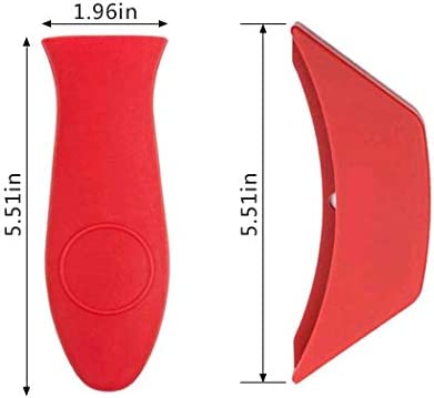 Silicone Hot Handle Cover, Assist Pan Holder for Cast Iron Skillets and Traditional Pots - Red