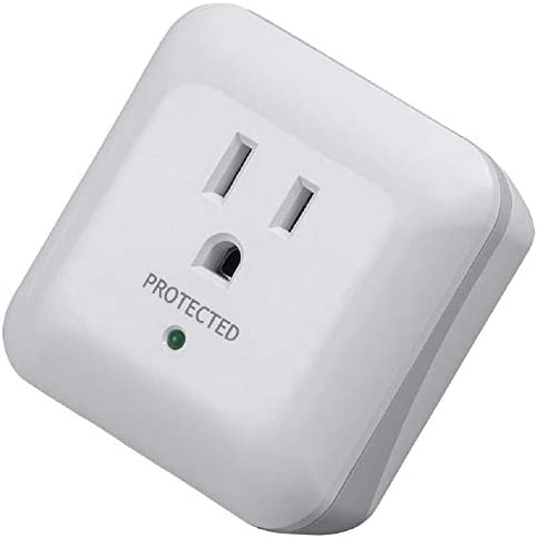 Monoprice Power & Surge - White | 1 Outlet Surge Protector with End of Service Alarm, 900 Joules 15A / 125V / 1875W, 10dB to 60dB